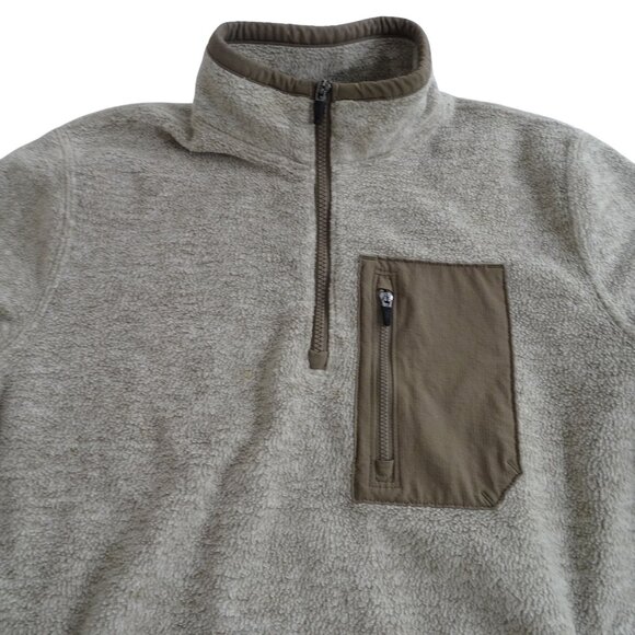 Abercrombie and Fitch Half Zip Pullover Jacket Men Size M Brown Taupe Tan - Picture 2 of 11
